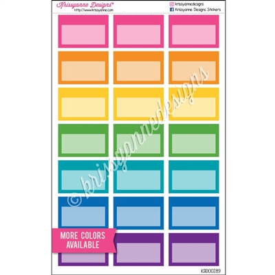 Square Corner Color Block Half Box with Overlay - Set of 21