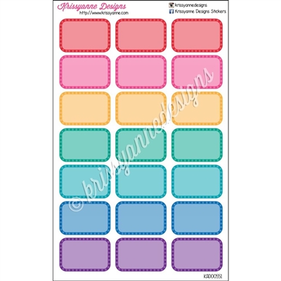 Round Corner Half Box - Bold Polka Dot Rainbow - Set of 21