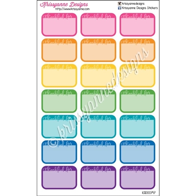 Round Corner Color Block Half Box - Bold Rainbow Thankful For... - Set ...