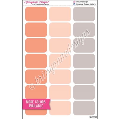 Round Corner Half Box Stickers - IWP - Set of 21
