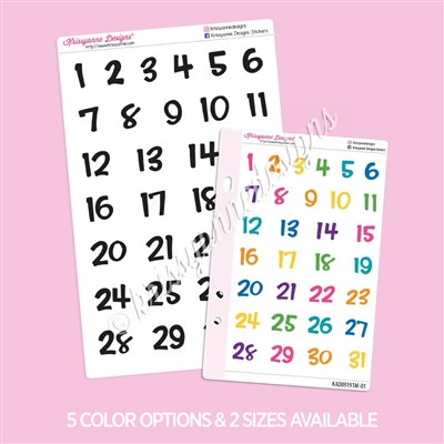 Engraved Script Numbers Hand Lettered Script | Numbers